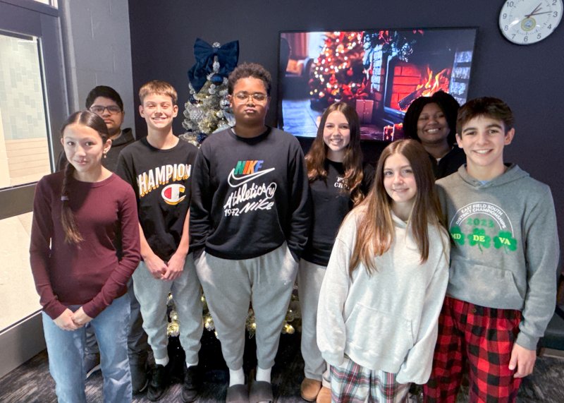 All-State Chorus students from Fred Thomas Middle School are in back (l-r) Krish Vadlamani, Luke Depanfilis, Nate Nicol, Kate Fries and Na’Jee Long. In front are Zoe May, Elena Capiro and Lincoln Fyock. Not pictured is Kate Ingerski. SUBMITTED PHOTOS